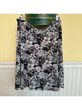 Only Hearts NYC vintage Y2K skirt flowy stretch waist pull on Black Gray M